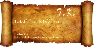 Takáts Klára névjegykártya