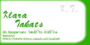 klara takats business card